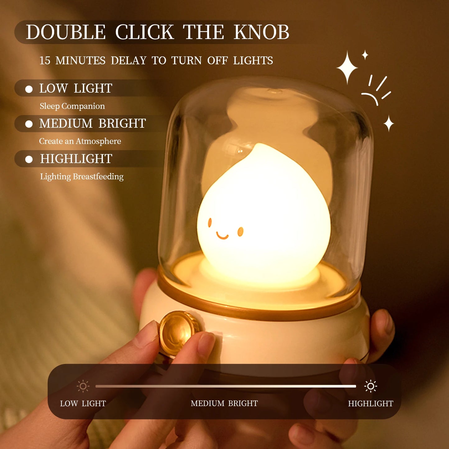 Mini Cute Flame LED Desktop Night Lamp