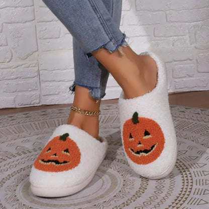 Cotton Fluffy Pumpkin Home Slippers