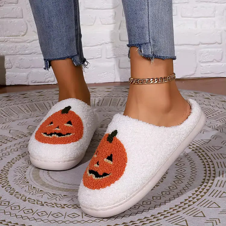 Cotton Fluffy Pumpkin Home Slippers