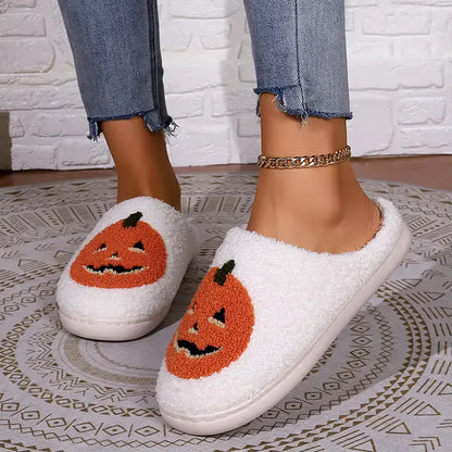 Cotton Fluffy Pumpkin Home Slippers