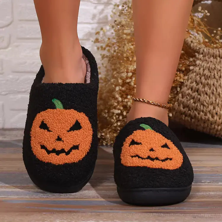 Cotton Fluffy Pumpkin Home Slippers