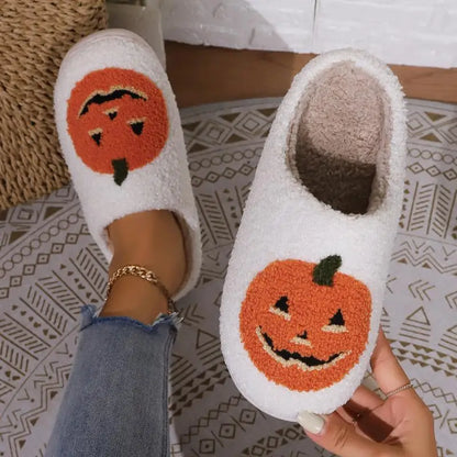 Cotton Fluffy Pumpkin Home Slippers