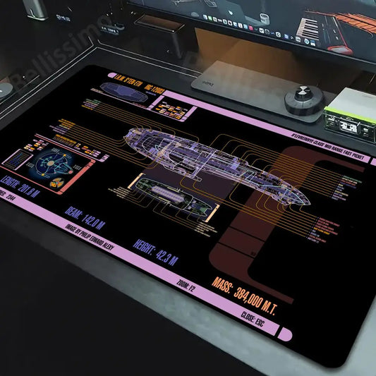 Star Trek IRW S'ten'eth Romulan Starship Blueprint Rubber Desk Mat