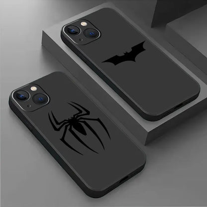 Spider-Man Black Soft Silicone Comic Superhero Case For Apple iPhone