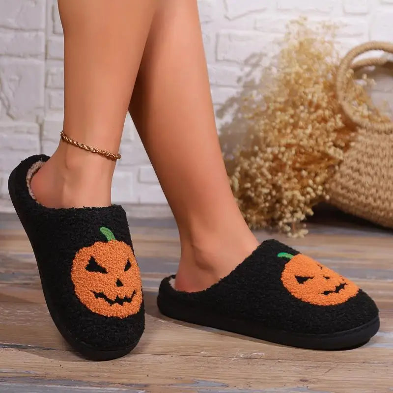 Cotton Fluffy Pumpkin Home Slippers