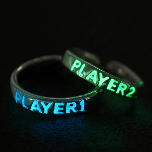 Glow in the Dark Adjustable Matching Rings for Couples