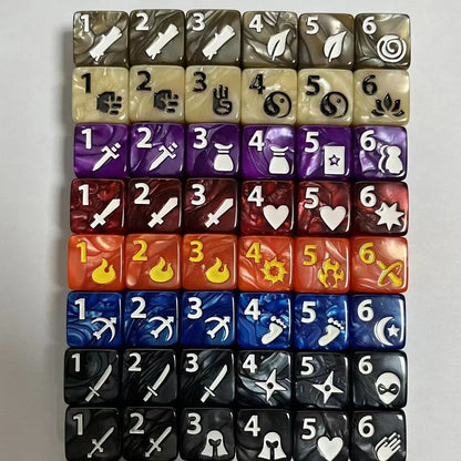 10 Pcs Set of Acrylic D6 Storytelling Dice