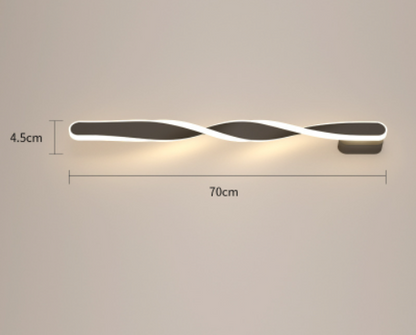 Minimalist Modern Twisted Metal Strip Wall Lamp