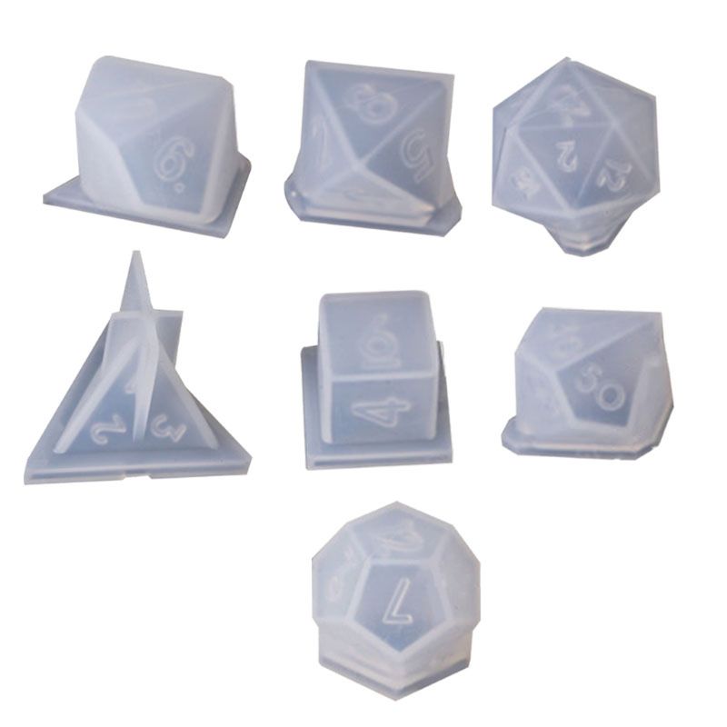 Set of 7 Silicone Dice Molds